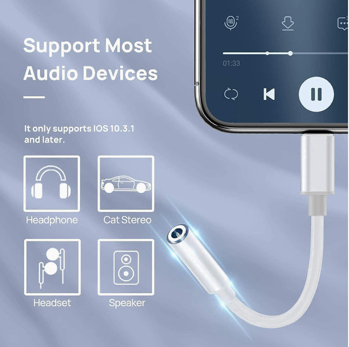 Original Apple OEM Lightning to 3.5mm Headphone Adapter Cable- Official White Colour (MMX62AM/A) - Super Savings Technologies Co.,LTD Original Apple OEM Lightning to 3.5mm Headphone Adapter Cable- Official White Colour (MMX62AM/A) - Super Savings Technologies Co.,LTD
